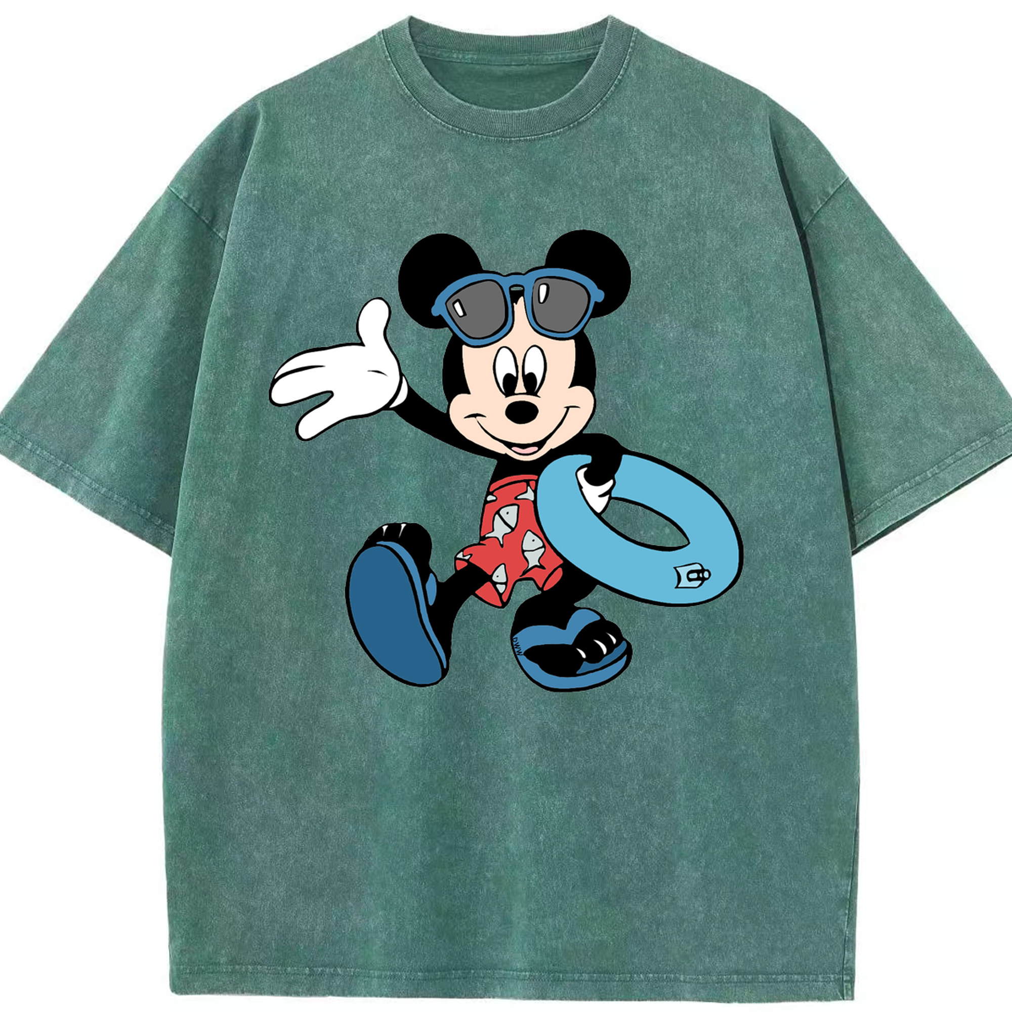 （画像用） ミッキーマウス Mickey Mouse 綿100% ヴィンテージ風 半袖Tシャツ（フロントプリント）